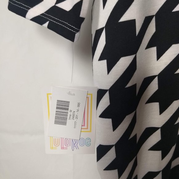 LuLaRoe Black and White Houndstooth Blouse - Picture 4 of 5